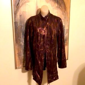 CHICO’S Travelers Collection.  Metallic Jacket.